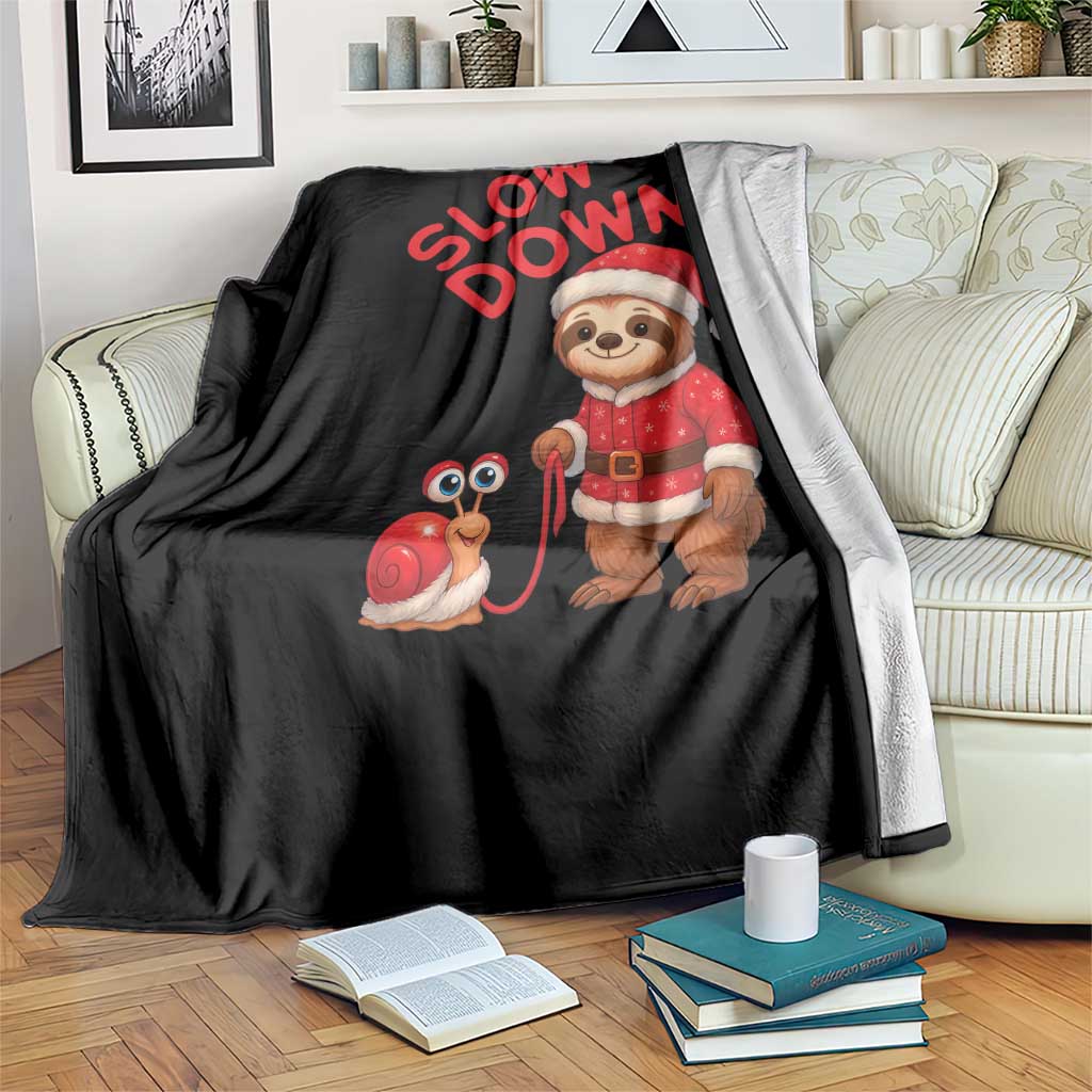 Funny Sloth Snail Christmas Throw Blanket Slow Down Xmas TS14 Print Your Wear
