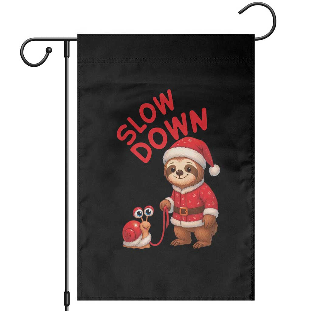 Funny Sloth Snail Christmas Garden Flag Slow Down Xmas TS14 Black Print Your Wear