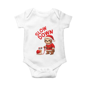 Funny Sloth Snail Christmas Baby Onesie Slow Down Xmas TS14 White Print Your Wear