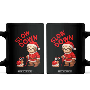Funny Sloth Snail Christmas Coffee Mug Slow Down Xmas TS14 Black Print Your Wear