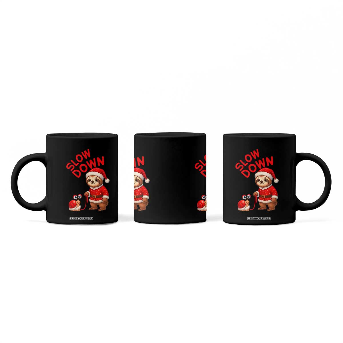 Funny Sloth Snail Christmas Coffee Mug Slow Down Xmas TS14 Print Your Wear