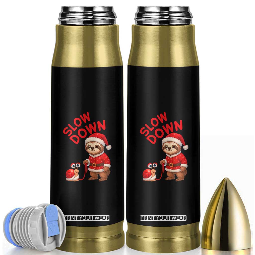 Funny Sloth Snail Christmas Bullet Tumbler Slow Down Xmas TS14 Black Print Your Wear