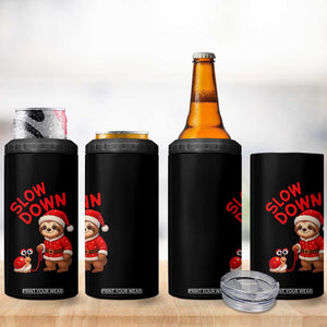 Funny Sloth Snail Christmas 4 in 1 Can Cooler Tumbler Slow Down Xmas TS14 Print Your Wear
