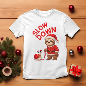 Funny Sloth Snail Christmas T Shirt Slow Down Xmas TS14 White Print Your Wear