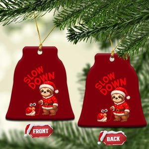 Funny Sloth Snail Christmas Ceramic Ornament Slow Down Xmas TS14 Print Your Wear
