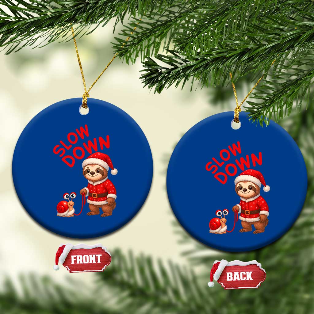 Funny Sloth Snail Christmas Ceramic Ornament Slow Down Xmas TS14 1pc Blue Print Your Wear