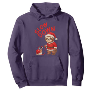 Funny Sloth Snail Christmas Hoodie Slow Down Xmas TS14 Purple Print Your Wear