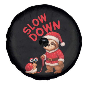 Funny Sloth Snail Christmas Spare Tire Cover Slow Down Xmas TS14 Print Your Wear