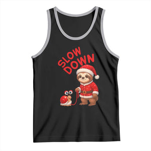 Funny Sloth Snail Christmas Tank Top Slow Down Xmas TS14 Black Athletic Heather Print Your Wear