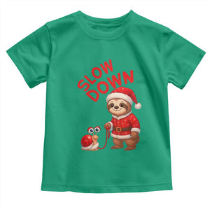 Funny Sloth Snail Christmas Toddler T Shirt Slow Down Xmas TS14 Irish Green Print Your Wear