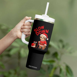 Funny Sloth Snail Christmas Tumbler With Handle Slow Down Xmas TS14 Print Your Wear