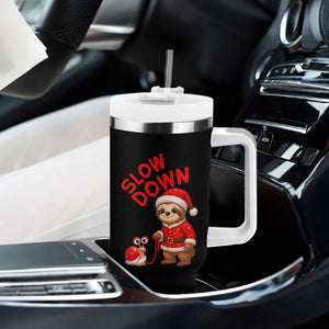 Funny Sloth Snail Christmas Tumbler With Handle Slow Down Xmas TS14 Print Your Wear