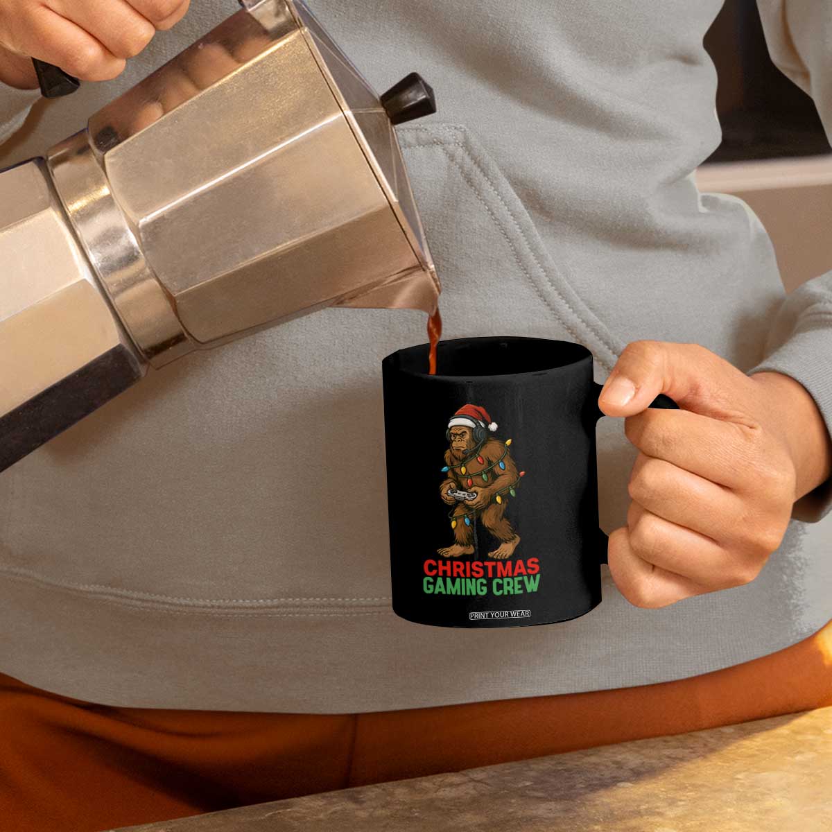 Funny Bigfoot Gamer Christmas Coffee Mug TS14 Print Your Wear