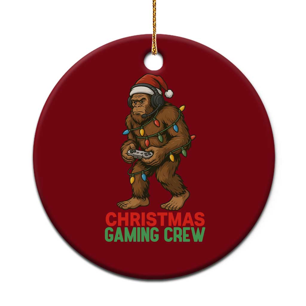 Funny Bigfoot Gamer Christmas Ceramic Ornament TS14 1pc Red Print Your Wear