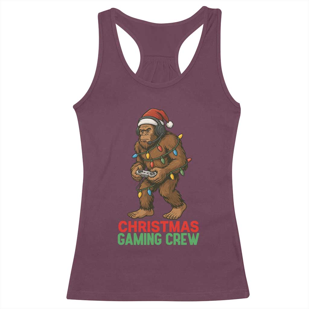 Funny Bigfoot Gamer Christmas Racerback Tank Top TS14 Maroon Print Your Wear