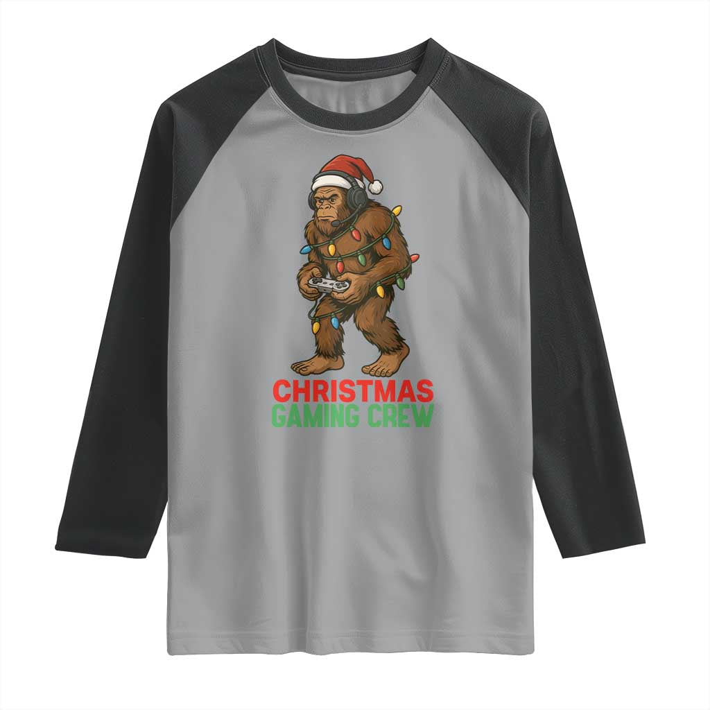 Funny Bigfoot Gamer Christmas Raglan Shirt TS14 Sport Gray Black Print Your Wear