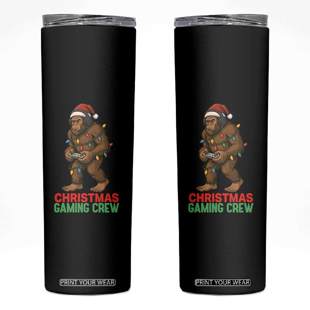 Funny Bigfoot Gamer Christmas Skinny Tumbler TS14 Black Print Your Wear