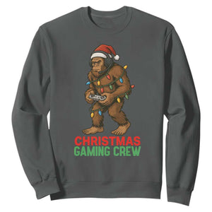 Funny Bigfoot Gamer Christmas Sweatshirt TS14 Dark Heather Print Your Wear