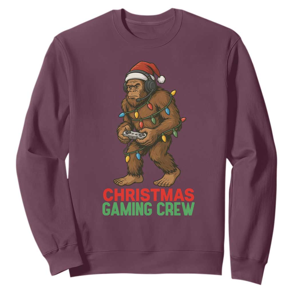Funny Bigfoot Gamer Christmas Sweatshirt TS14 Maroon Print Your Wear