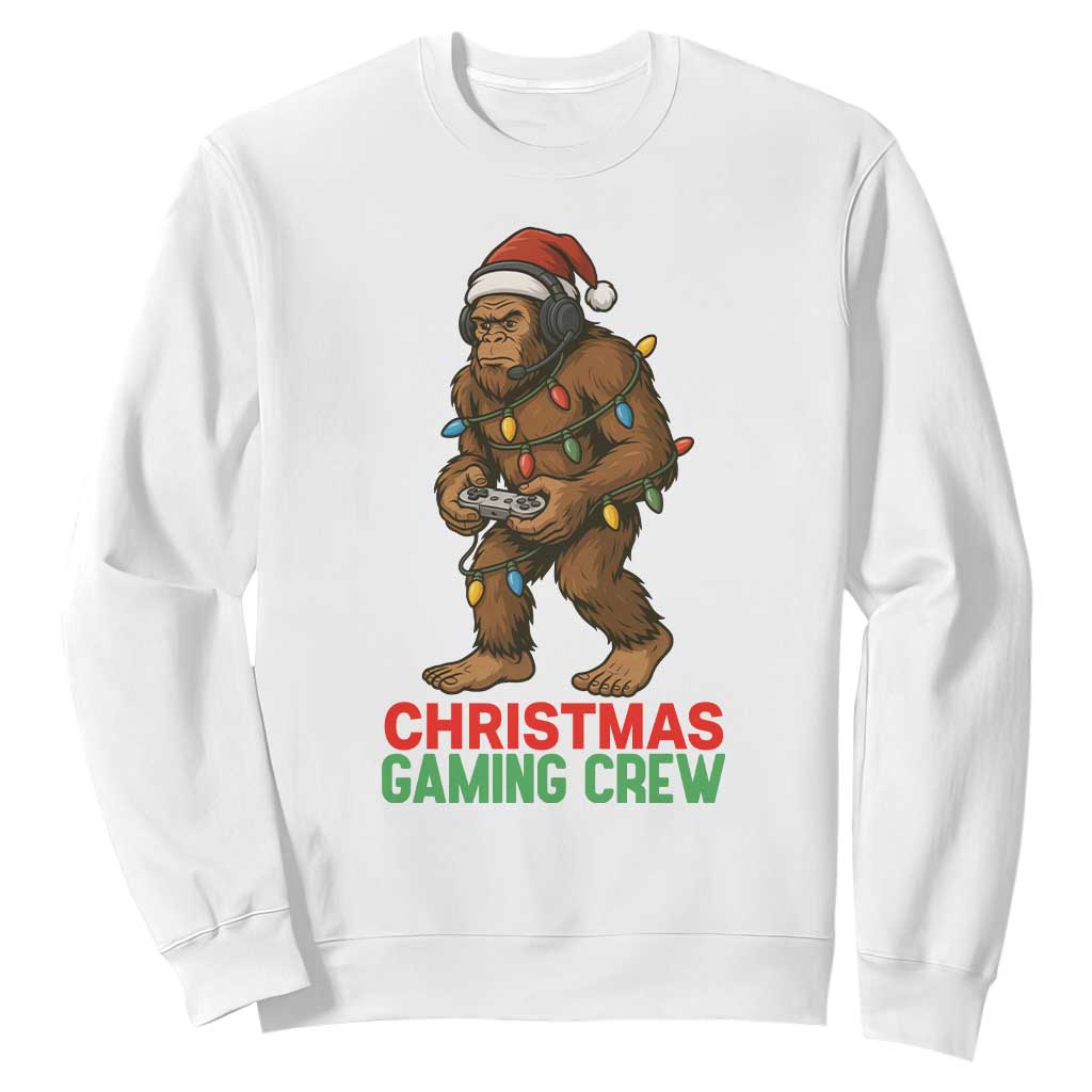 Funny Bigfoot Gamer Christmas Sweatshirt TS14 White Print Your Wear