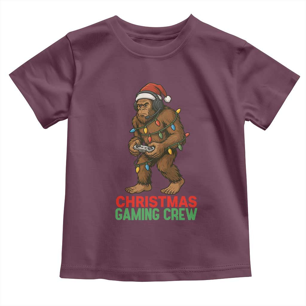 Funny Bigfoot Gamer Christmas Toddler T Shirt TS14 Maroon Print Your Wear