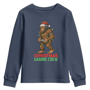 Funny Bigfoot Gamer Christmas Youth Sweatshirt TS14 Navy Print Your Wear