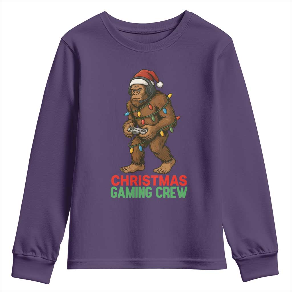 Funny Bigfoot Gamer Christmas Youth Sweatshirt TS14 Purple Print Your Wear