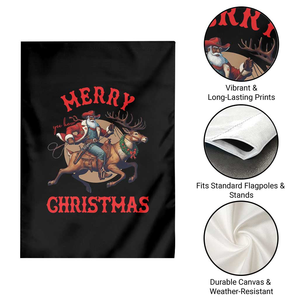 Black Santa Claus Garden Flag African American Cowboy Christmas TS14 Print Your Wear