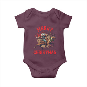 Black Santa Claus Baby Onesie African American Cowboy Christmas TS14 Maroon Print Your Wear
