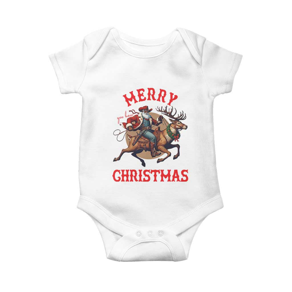 Black Santa Claus Baby Onesie African American Cowboy Christmas TS14 White Print Your Wear