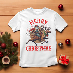 Black Santa Claus T Shirt African American Cowboy Christmas TS14 White Print Your Wear
