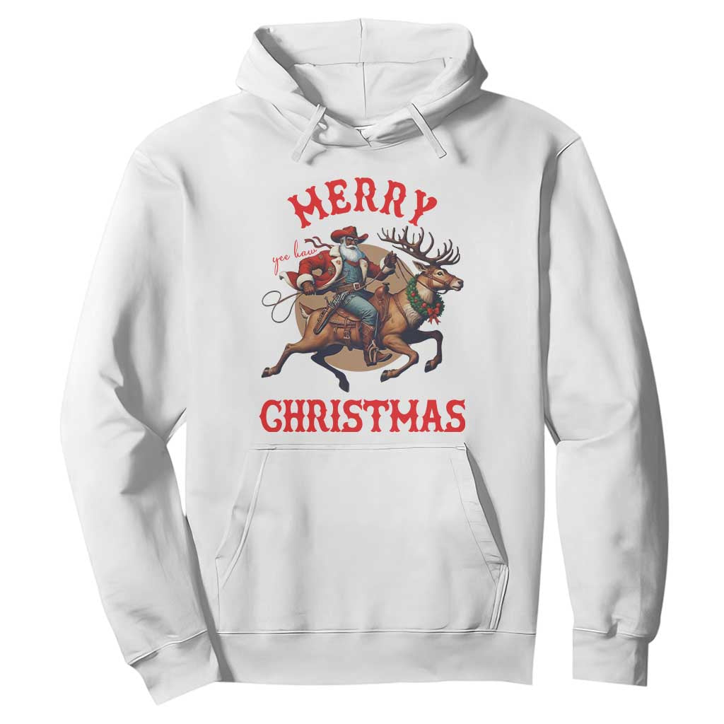 Black Santa Claus Hoodie African American Cowboy Christmas TS14 White Print Your Wear