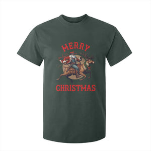 Black Santa Claus T Shirt For Kid African American Cowboy Christmas - Print Your Wear