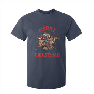 Black Santa Claus T Shirt For Kid African American Cowboy Christmas - Print Your Wear
