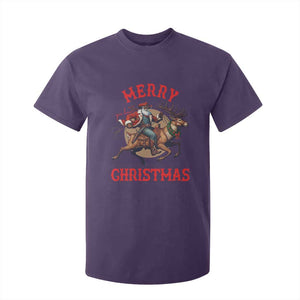 Black Santa Claus T Shirt For Kid African American Cowboy Christmas - Print Your Wear