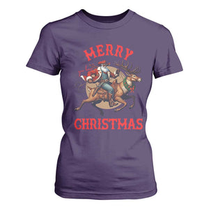Black Santa Claus T Shirt For Women African American Cowboy Christmas TS14 Purple Print Your Wear