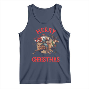 Black Santa Claus Tank Top African American Cowboy Christmas TS14 Navy Print Your Wear
