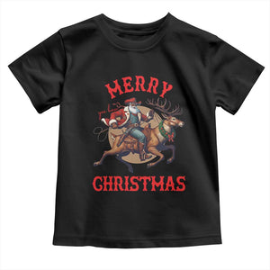 Black Santa Claus Toddler T Shirt African American Cowboy Christmas TS14 Black Print Your Wear