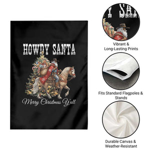 Black Santa Christmas Garden Flag African American Western Cowboy - Print Your Wear