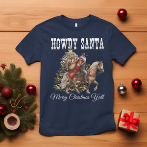 Black Santa Christmas T Shirt African American Western Cowboy TS14 Navy Print Your Wear