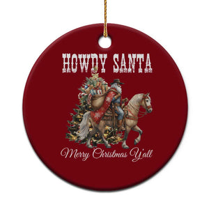 Black Santa Christmas Ceramic Ornament African American Western Cowboy - Print Your Wear