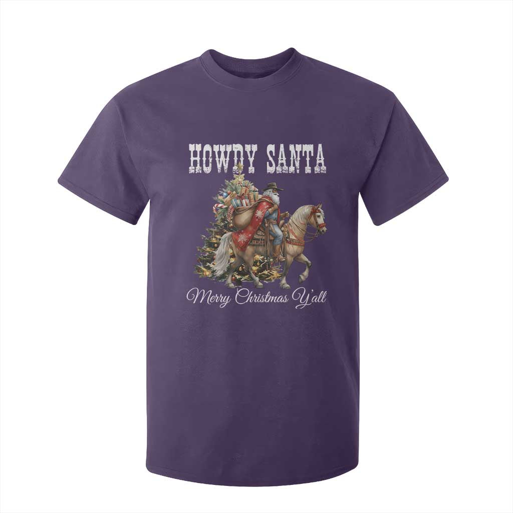 Black Santa Christmas T Shirt For Kid African American Western Cowboy - Print Your Wear