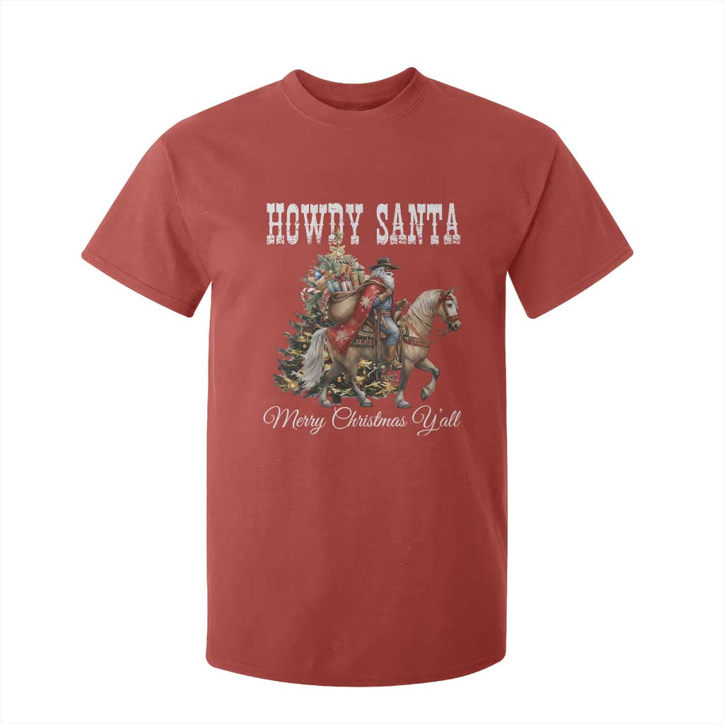 Black Santa Christmas T Shirt For Kid African American Western Cowboy TS14 Red Print Your Wear