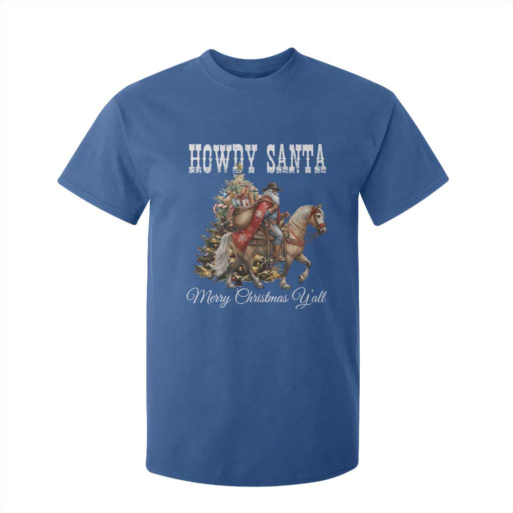 Black Santa Christmas T Shirt For Kid African American Western Cowboy TS14 Royal Blue Print Your Wear
