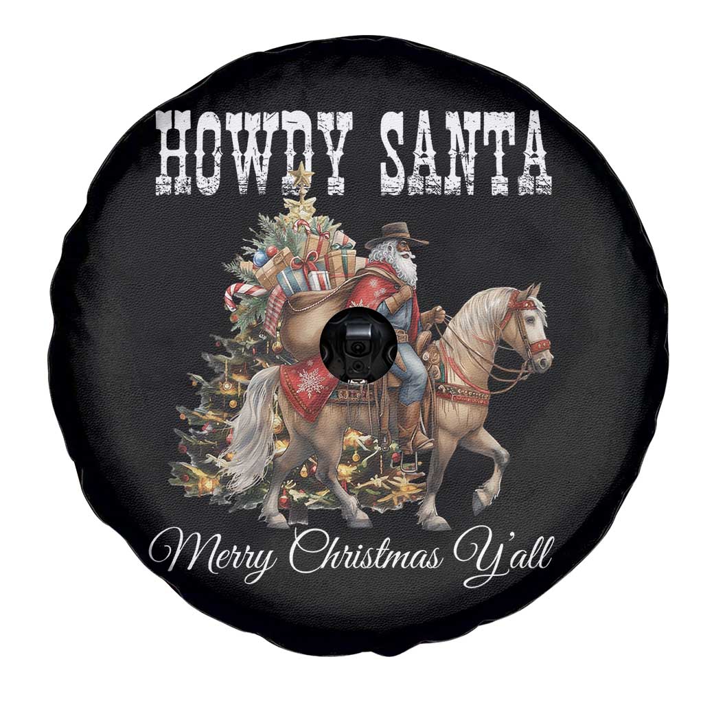 Black Santa Christmas Spare Tire Cover African American Western Cowboy - Print Your Wear