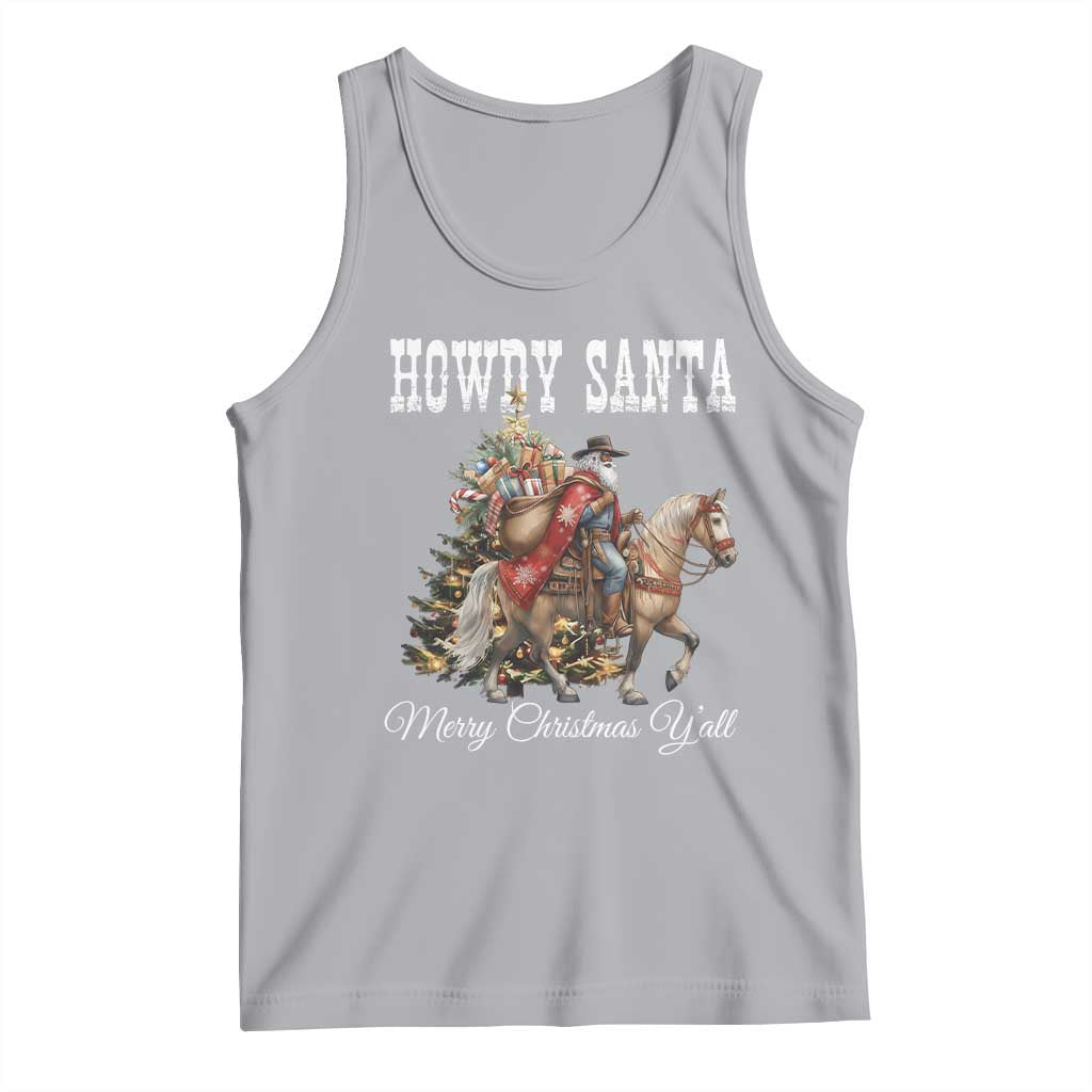 Black Santa Christmas Tank Top African American Western Cowboy TS14 Athletic Heather Print Your Wear