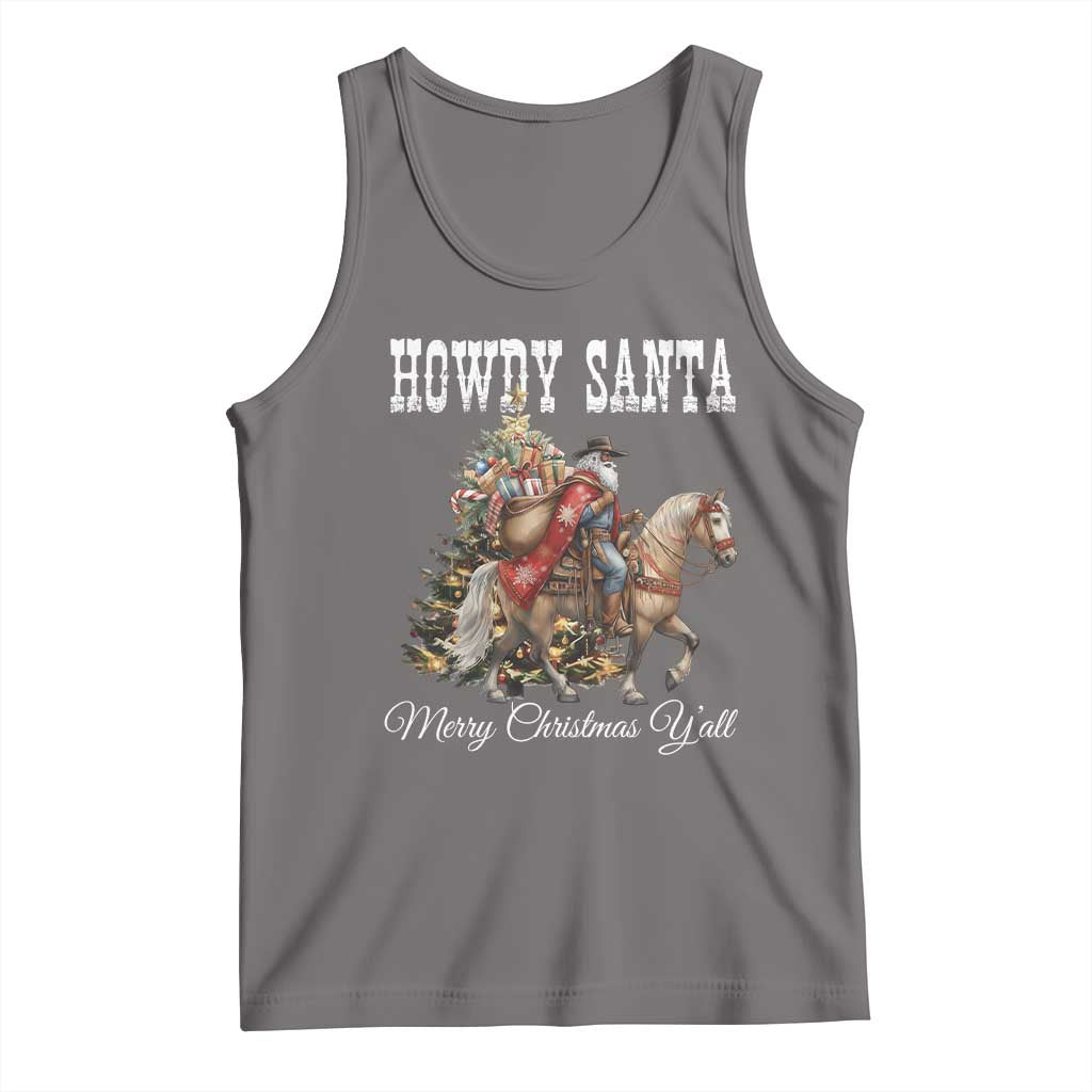 Black Santa Christmas Tank Top African American Western Cowboy TS14 Deep Heather Print Your Wear