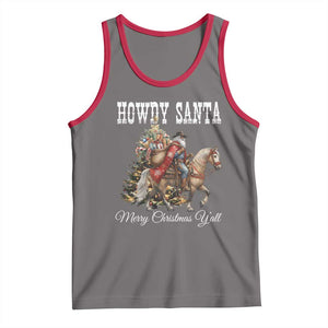 Black Santa Christmas Tank Top African American Western Cowboy TS14 Deep Heather Red Print Your Wear