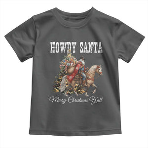 Black Santa Christmas Toddler T Shirt African American Western Cowboy TS14 Dark Heather Print Your Wear