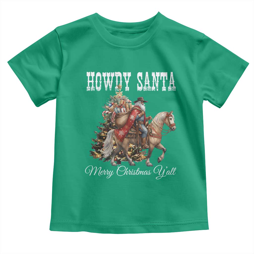 Black Santa Christmas Toddler T Shirt African American Western Cowboy - Print Your Wear